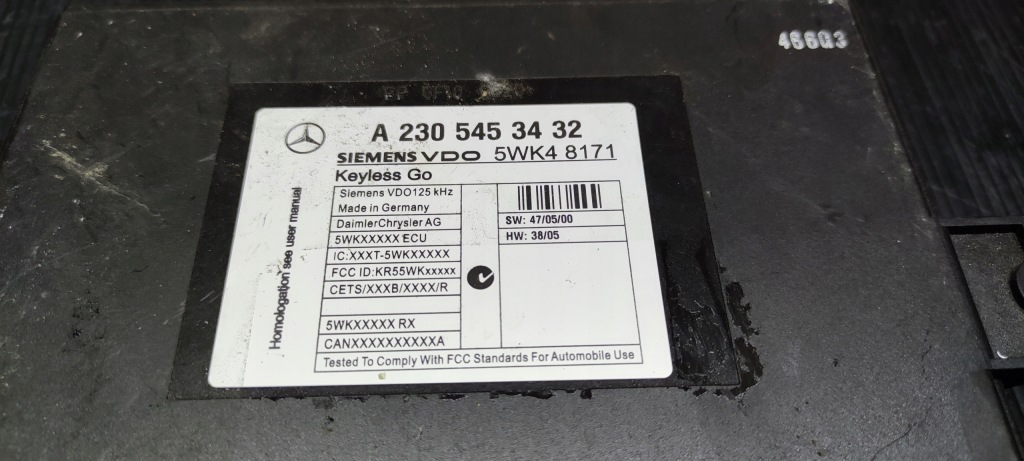 Mercedes r230 модуль keyless a2305453432 Доставка