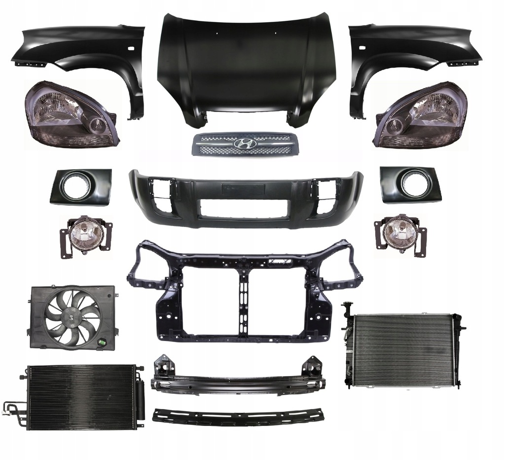 фото №1, Tucson 04-10 перед капот бампер pas крила лампа