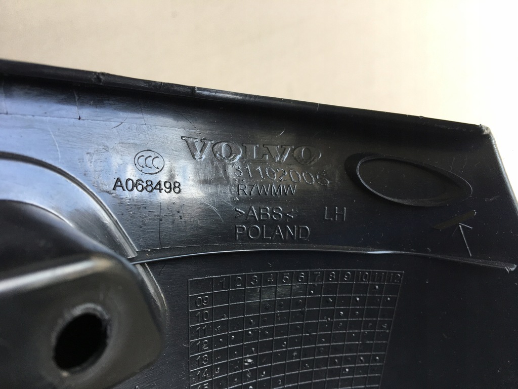 фото №5, Volvo v60 i 10- 13- lift захист ліва стійка обшивка задня лівий 31102005