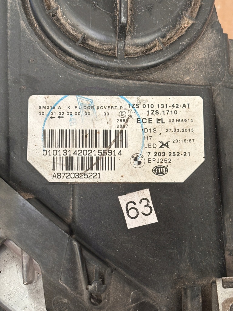 Bmw f10 f11 лампа передняя правая перед bi-xenon поворотная европа 7203252 Доставка