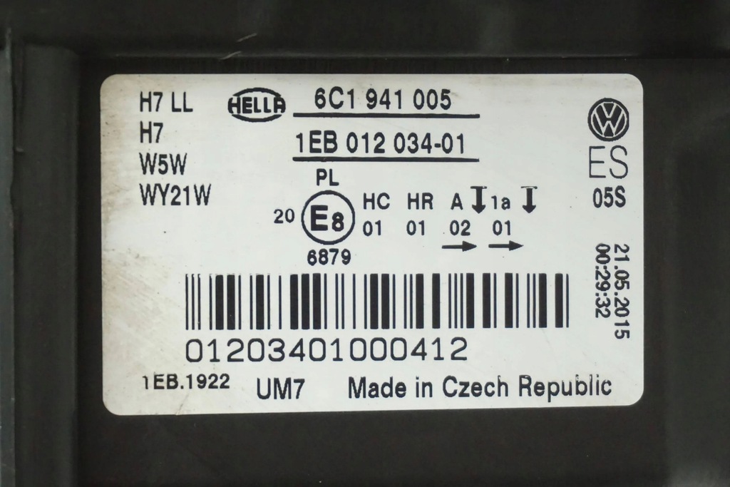 фото №11, Лампа передняя левая vw polo v 6c lift 6c1941005