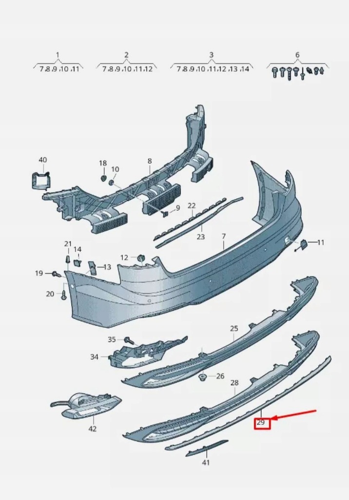 фото №16, Молдинг бампера задня audi a4 b9 a5 оригінальний номер 8w0853551d оригінал
