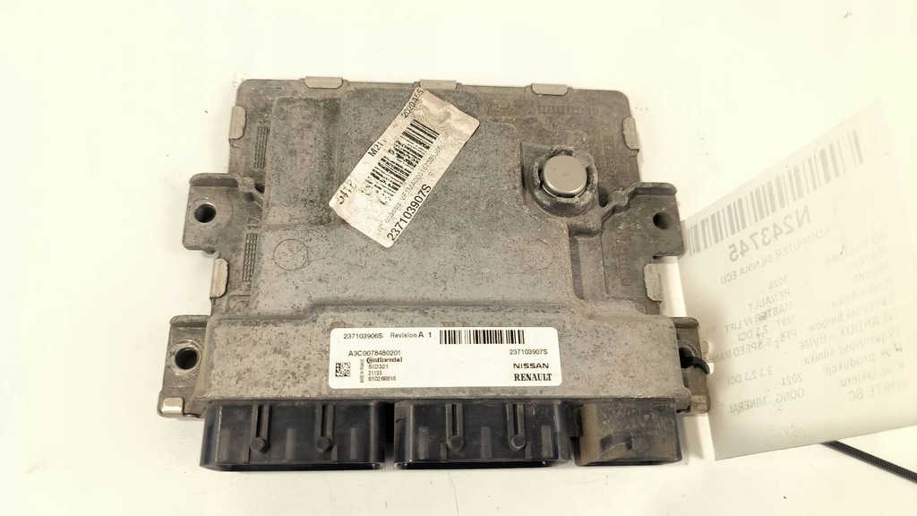фото №4, Бортовой компьютер двигателя ecu 237103907s renault master iv lift