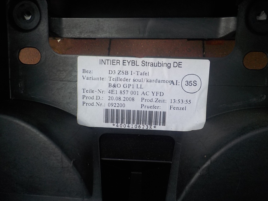 фото №8, Audi a8 s8 d3 lift приборная панель консоль 4e1857001ac