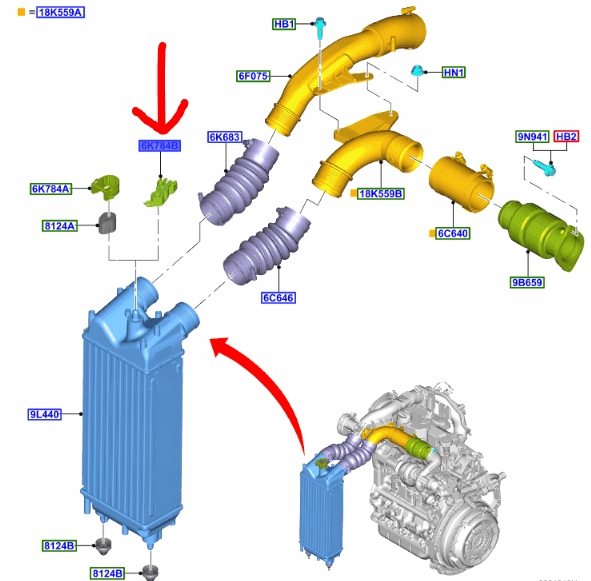 фото №1, Кронштейн інтеркулер ecosport courier fiesta 2017-