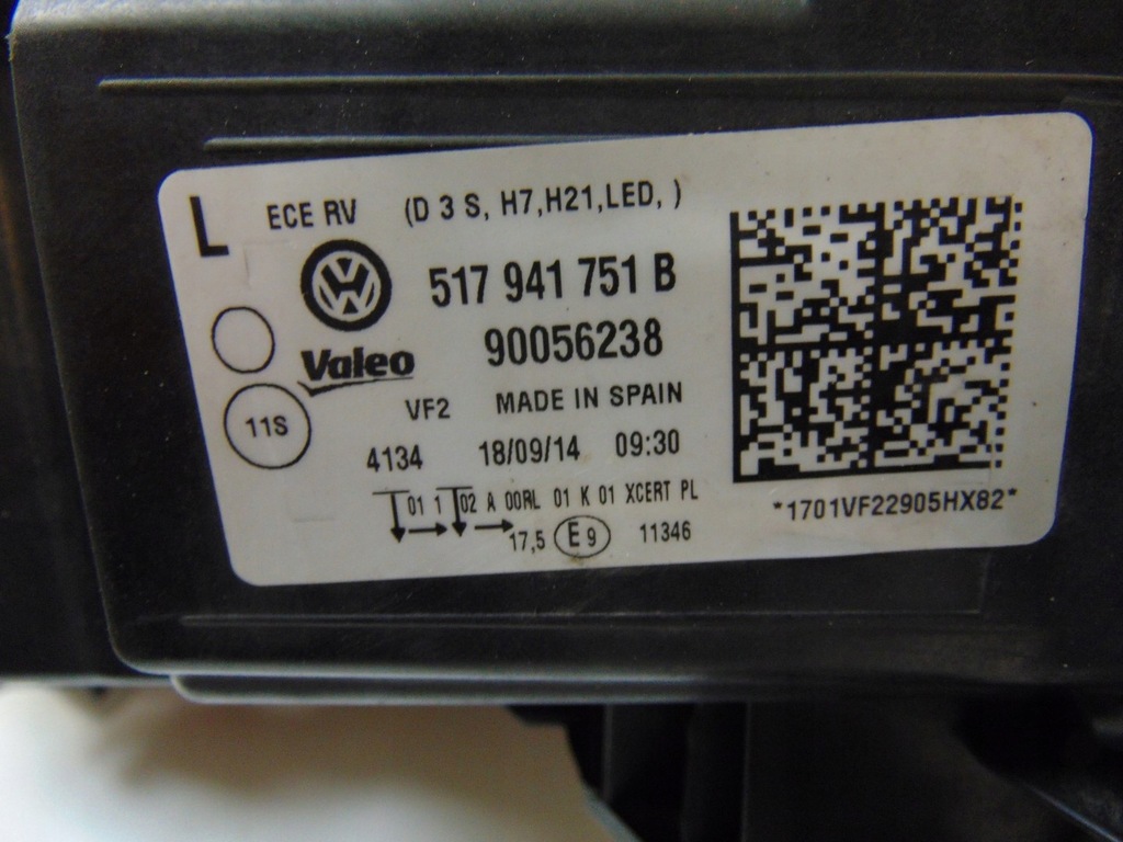 фото №16, Лампа ліва перед vw golf vii sportsvan 517941751b europa ксенон led