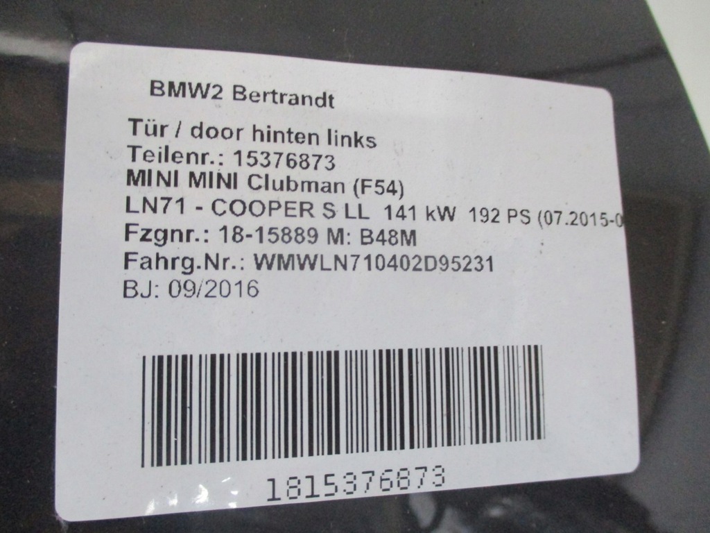 фото №12, Дверь правое левая задние mini f54 16r