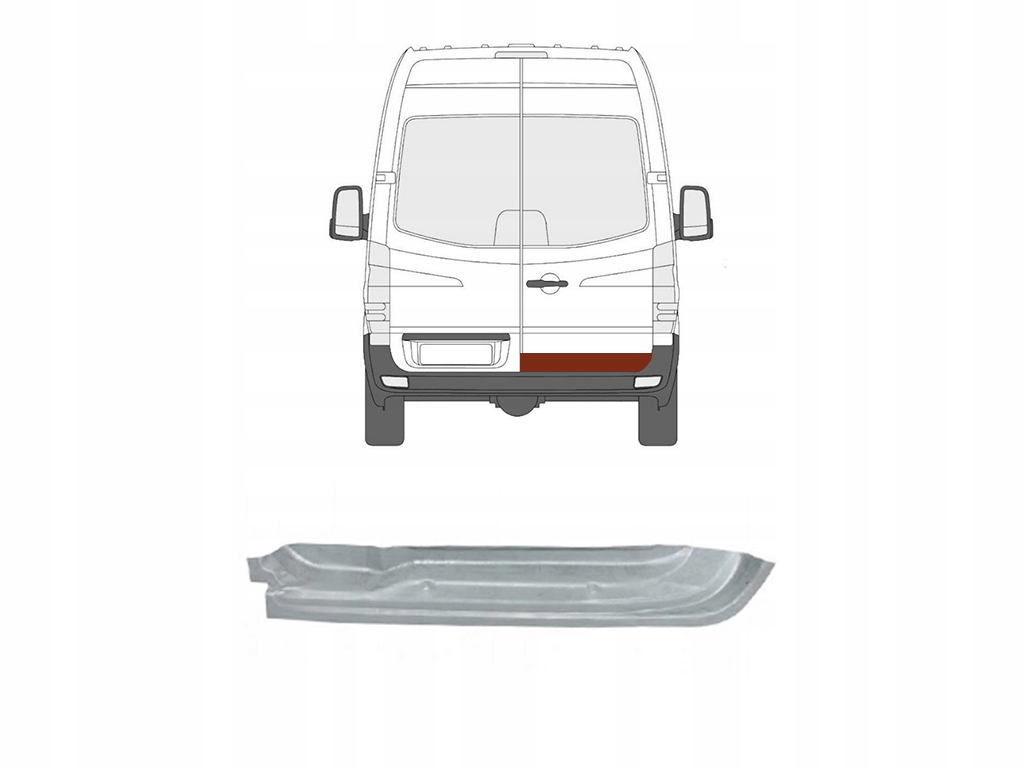фото №1, Vw crafter 2005-2017 дверь правая задняя нижний 13 cm