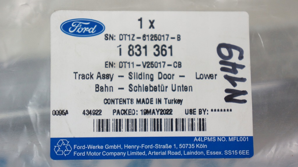 фото №7, Ford transit connect mk2 направляющая направляющая дверь левая