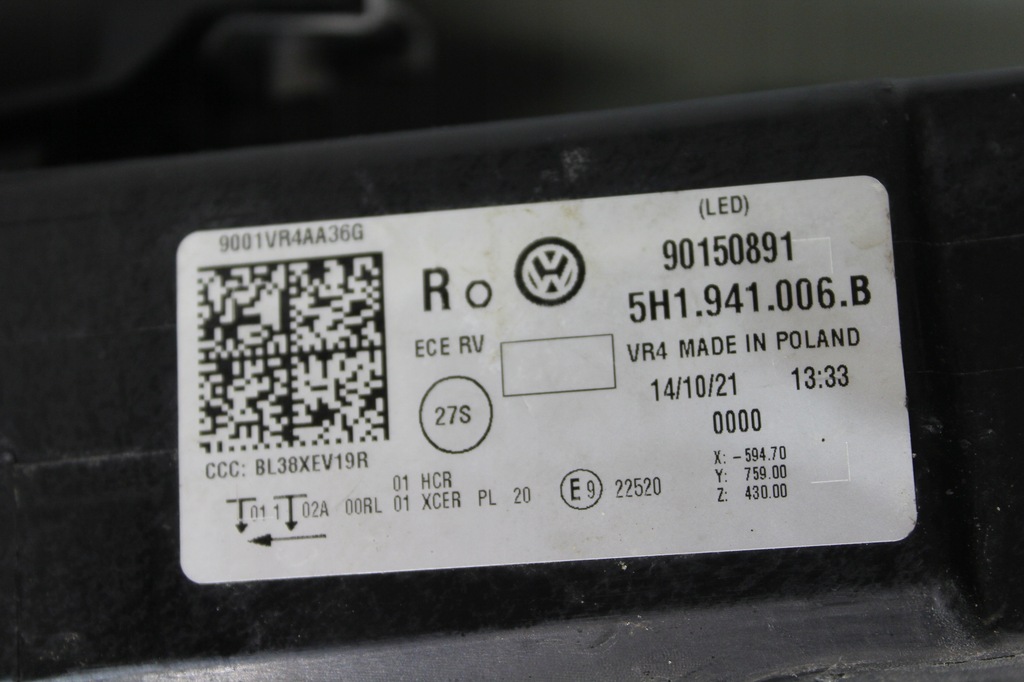 фото №10, Лампа правая перед vw golf 8 viii led full led