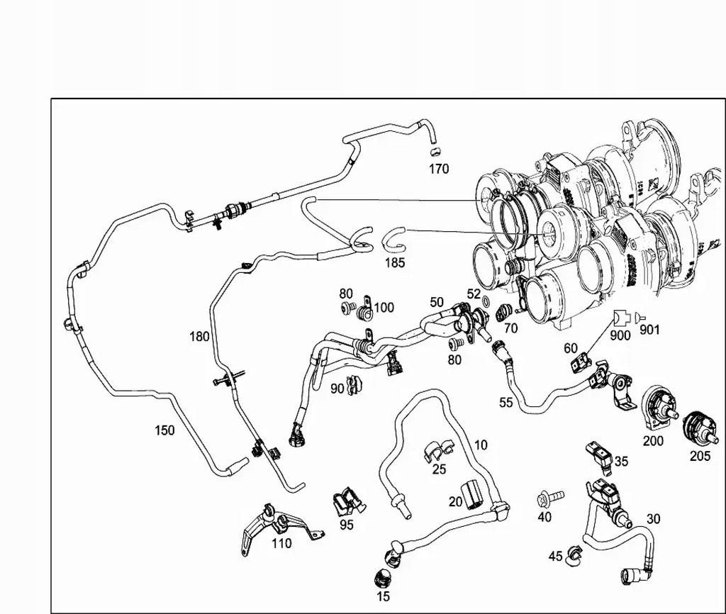 фото №7, Шланг вакууму wąż труба насоса турбіни mercedes 4.0l m177980 v8 biturb