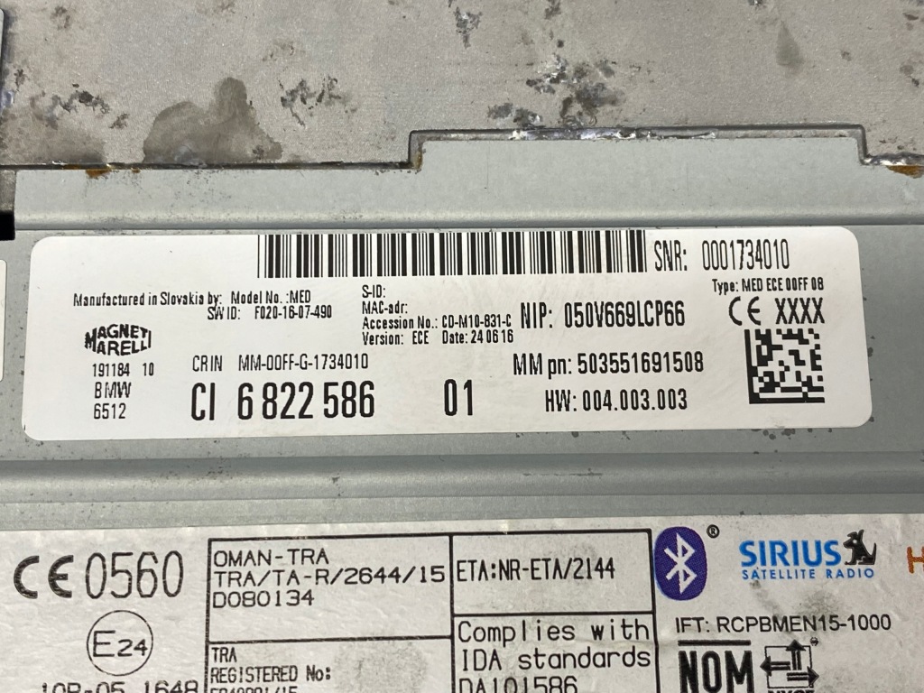 Bmw mini навігація радіо зчитувач 6822586 16r Доставка