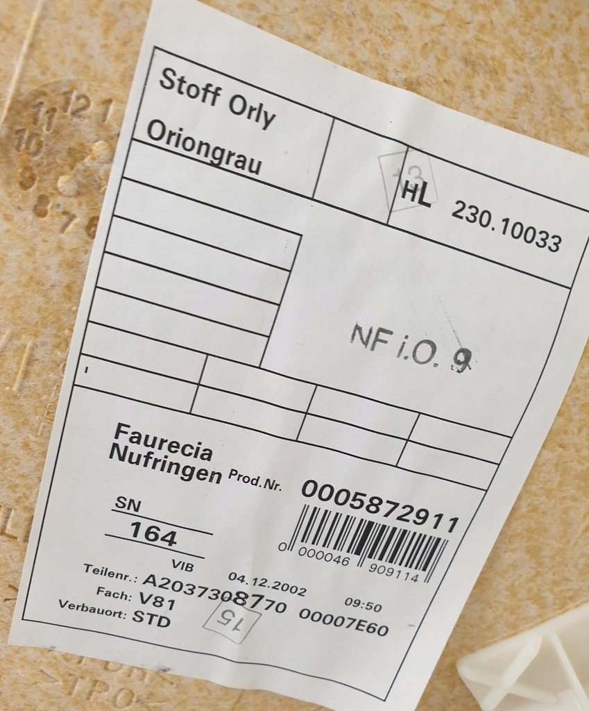 фото №7, Оббивка обшивка двері mercedes-benz оригінальний номер a2037308770