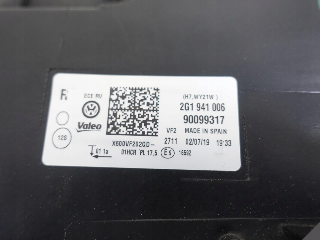 фото №11, Volkswagen оригинальный номер 2g1941006 фара