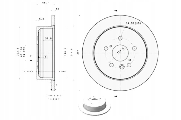 фото №1, Диск тормозной. toyota avensis verso 01-0
