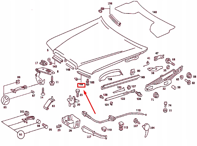 фото №9, Mercedes-benz 190 w201 прокладка капот двигателя правая a2018892698