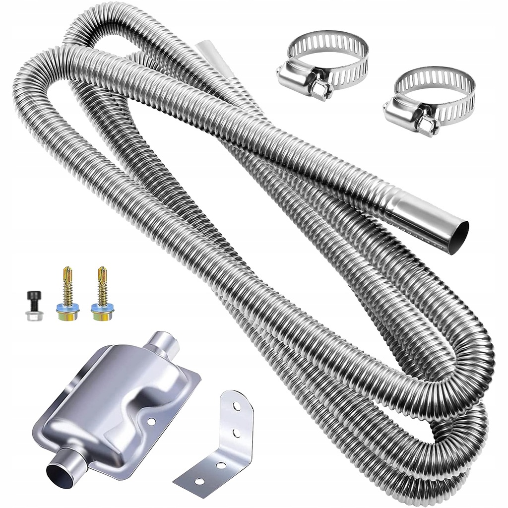 фото №12, Wąż выпускной труба выхлопная выхлопных газов отопления стояночного 3m с глушителем