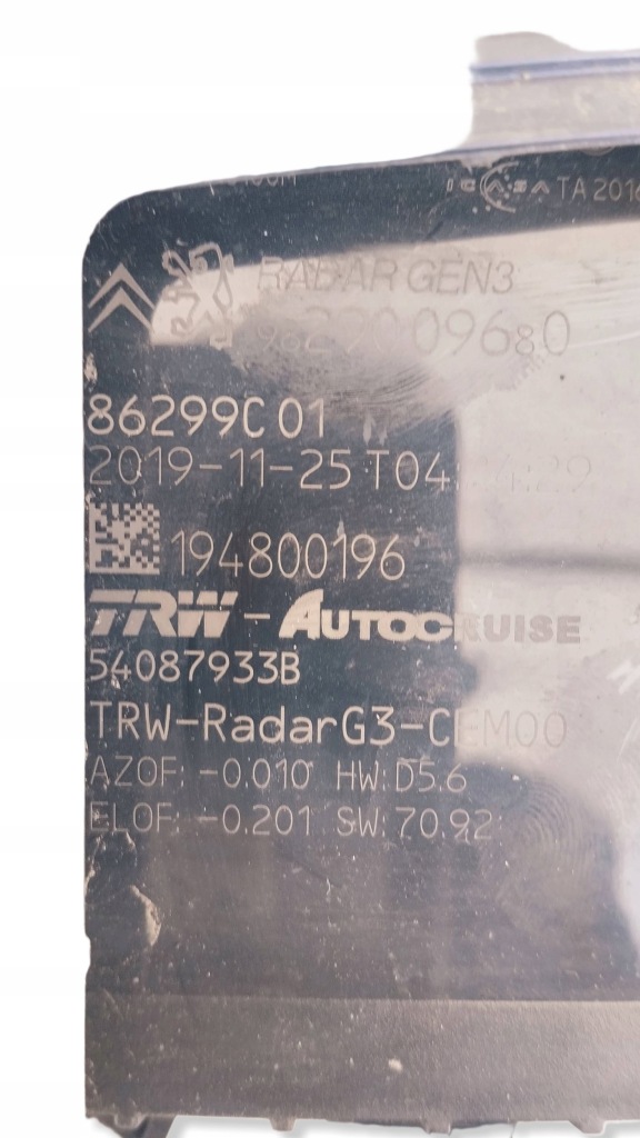 Радар активованого круїз-контроль acc peugeot 308 t9 3008 5008 2 9829009680 Недорого