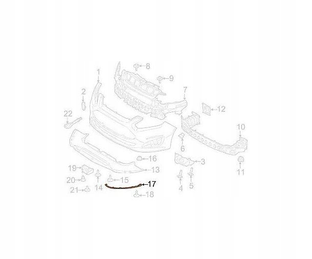 Спойлер бампера do ford c-max 2014-2019 dm5z17626a права чорний Київ