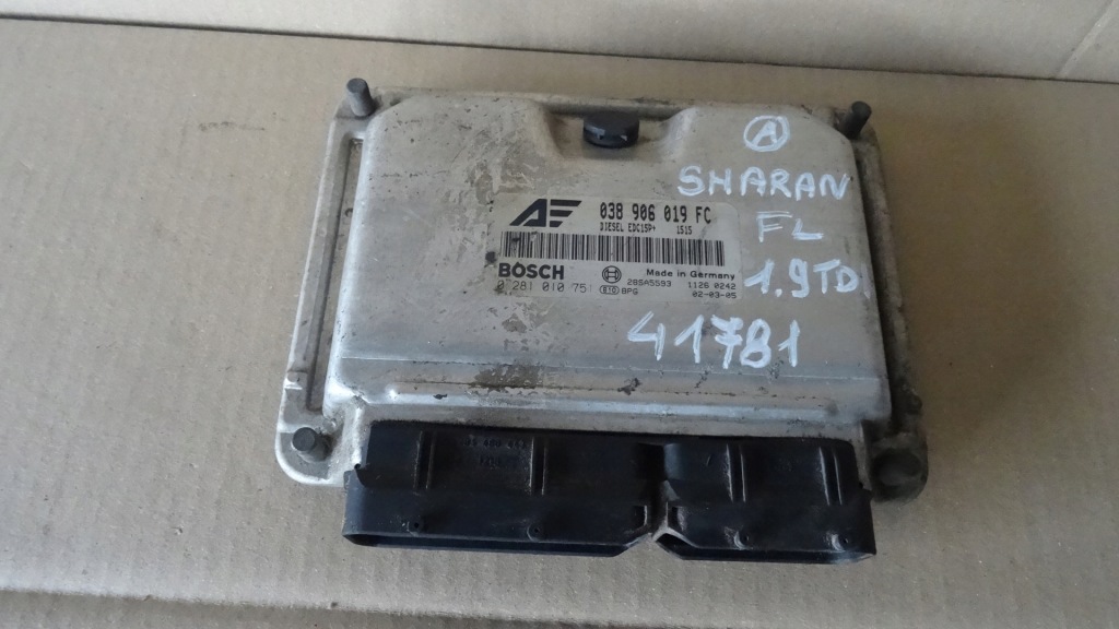 фото №1, Sharan бортовой компьютер двигателя 038906019fc