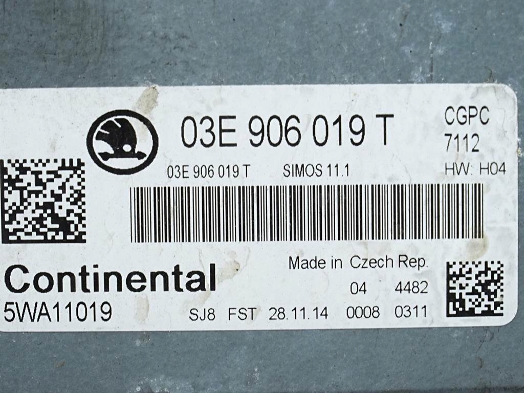 фото №5, Бортовий комп'ютер двигуна skoda rapid 1.2b 03e906019t