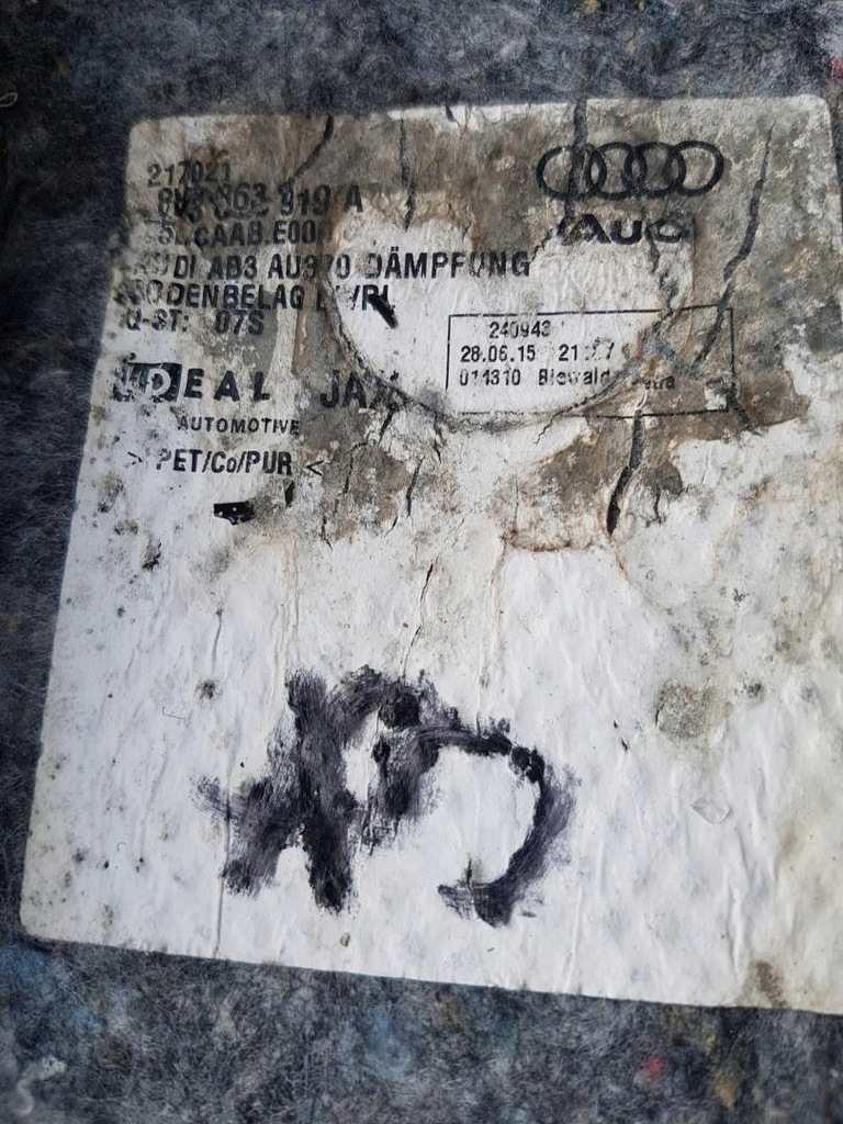 фото №5, Шумоизоляция войлок пол audi a3 8v 8v3863919a