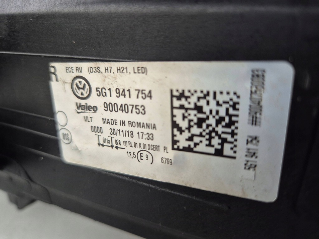 фото №16, 5g1941752 vw golf vii 5g bi ксенон led лампа права 5g1941754 оригінал