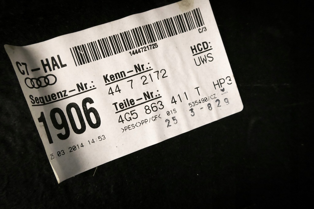 фото №7, Полка задняя audi a6 s6 4g sedan 4g5863411t hp3