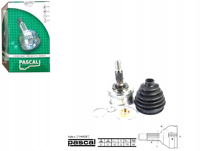 Купить Набор шарнир приводного pascal 607298 3500k gmr