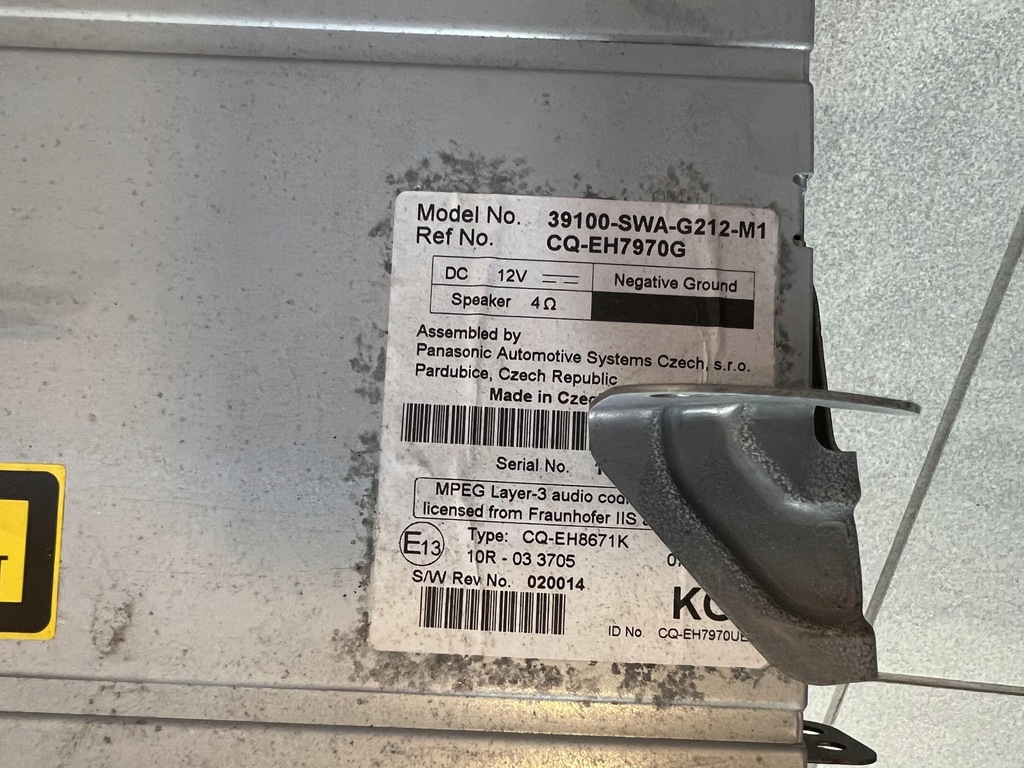 фото №3, Honda crv 07-12 - радіо cq-eh7970g