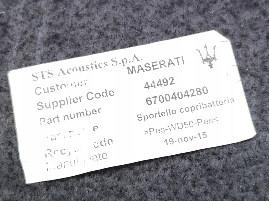 Maserati ghibli кришка коробка акумулятор 3.0 d дизель 202kw 275 hp Зі Шроту