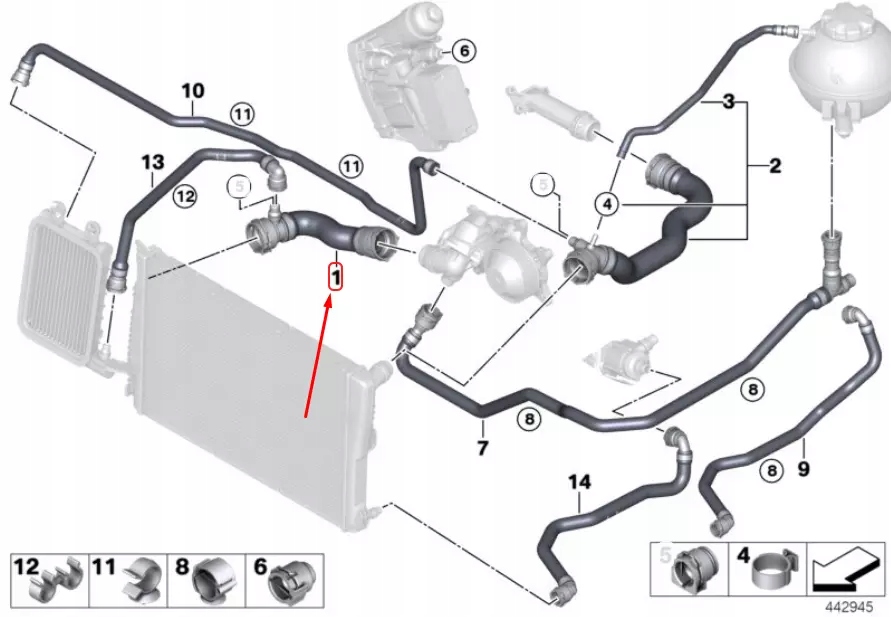 фото №10, Bmw x3 f25 охлаждающая жидкость шланг 17128571606 8571606 oem