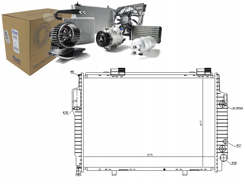 фото №1, Радиатор двигателя mercedes clk a208 clk c208 s