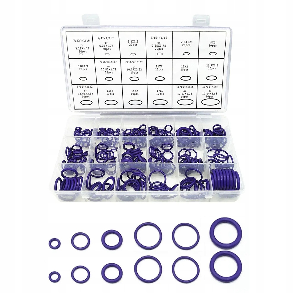 фото №1, Уплотнители набор 270 szt fioletowych o-ringów кондиционер уплотнительное кольцо уплотнитель