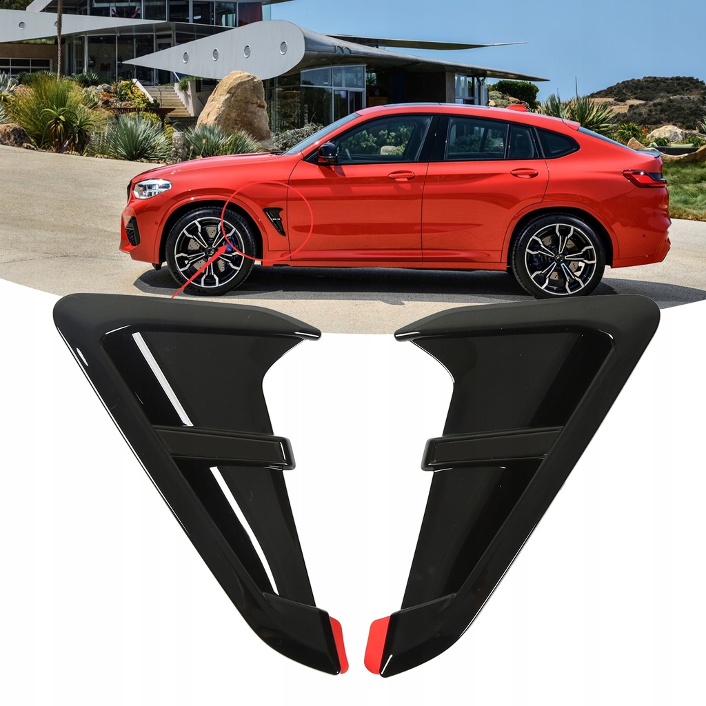 фото №11, 2 szt. блестящие чёрные боковой защита воздуховод воздуха заменители dla x4