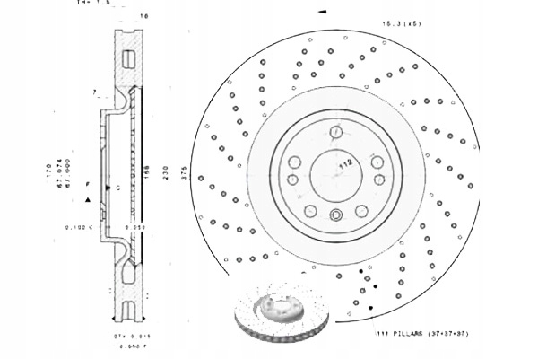 фото №1, Тормозные диски тормозные 2szt. mercedes gl x166 gle c29