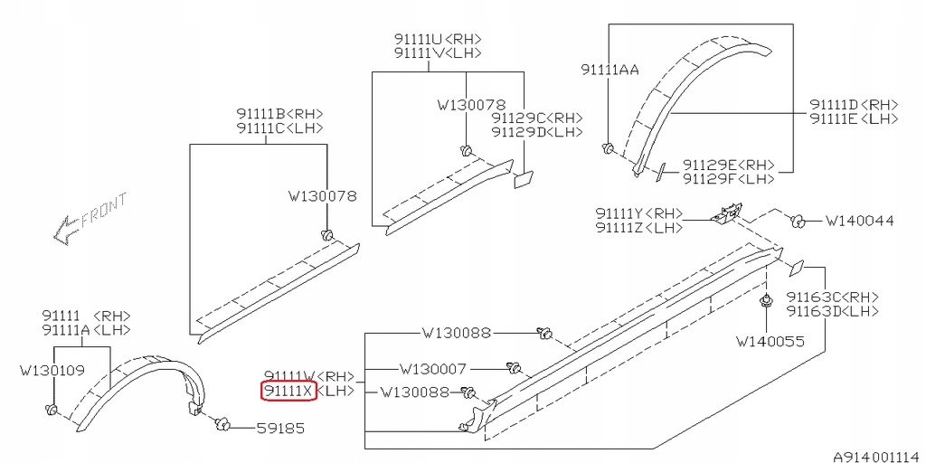 фото №1, Молдинг порог левая subaru tribeca 06-14