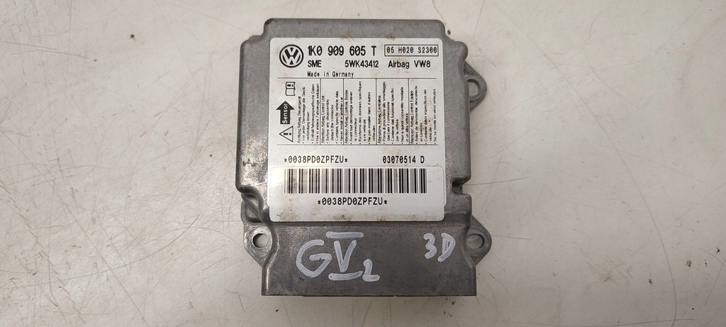 фото №1, Модуль подушка безпеки датчик подушок vw golf v 1,6 8v mpi