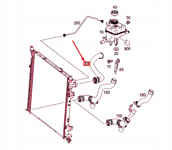 фото №7, Mercedes-benz gls x166 верхний пабтрубок  радиатора a1665005300 оригинальный