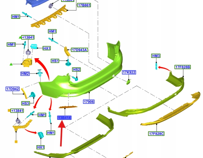 фото №13, Отражатель левый бампера задняя focus 2018- kombi _ 2195832 _ jx7b-13b415-ba