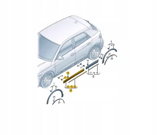фото №8, Audi q3 8u передня частина left door lower молдинг 83a853959bgru