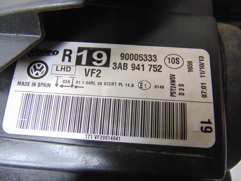 фото №16, Лампа права перед bi ксенон led vw passat b7 3ab941752 europa комплектна