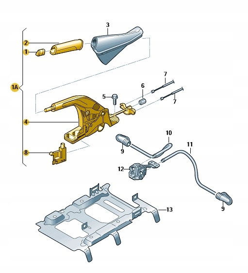 фото №10, Важіль гальма ручного skoda octavia iii 15-20