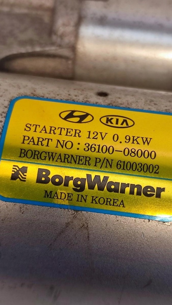 Hyundai bayon стартер 1.0 36100-08000 Зі Шроту