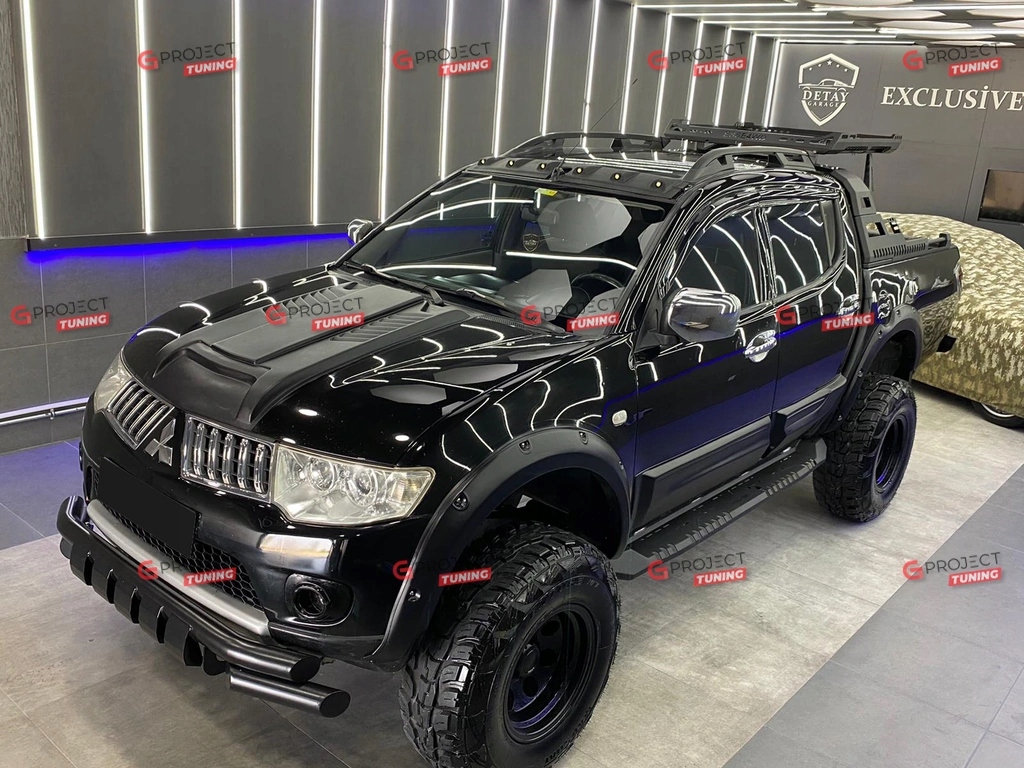 фото №7, Захист капот вітровик do mitsubishi l200 kat, kbt 2007-2014 чорний mat