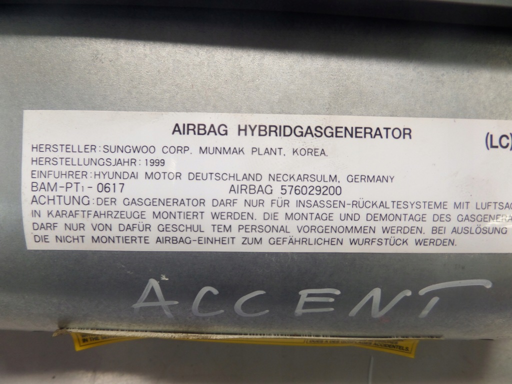 фото №9, Hyundai accent ii подушка пасажира 99-06