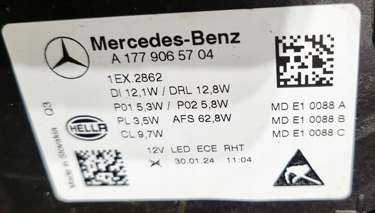 фото №5, Фара лівий full led mercedes a-klasa 177 lift multibeam europa