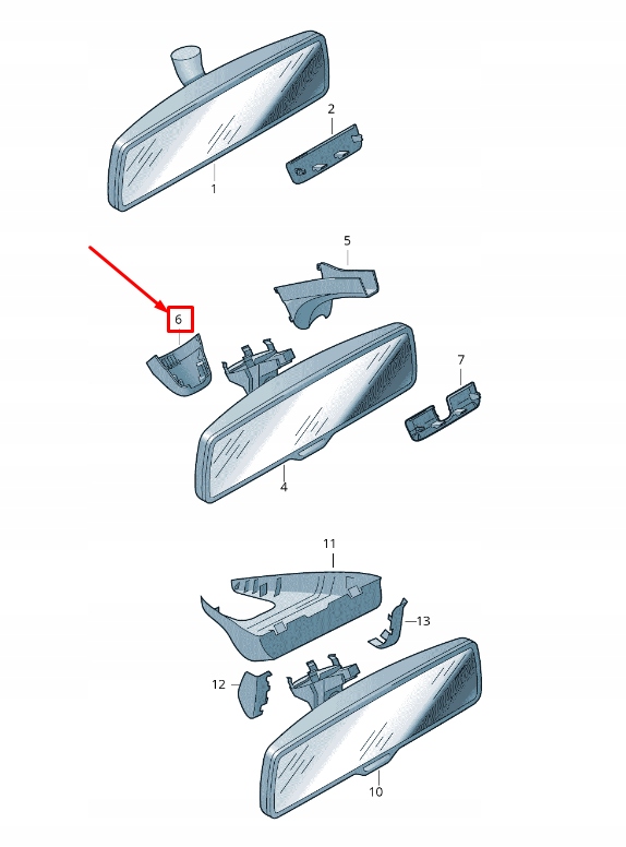 фото №8, Vw arteon 3h правий interior mirror cover cap 3g0858548a9b9