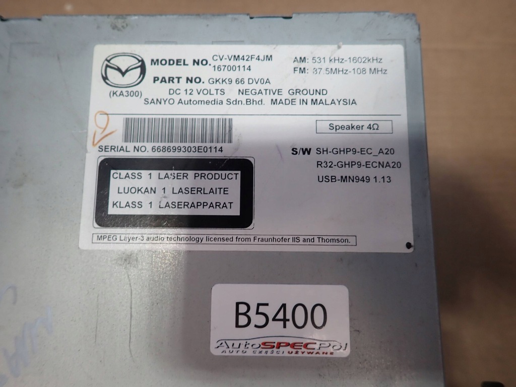 фото №4, Радио cd mazda 6 gj gkk966dv0a