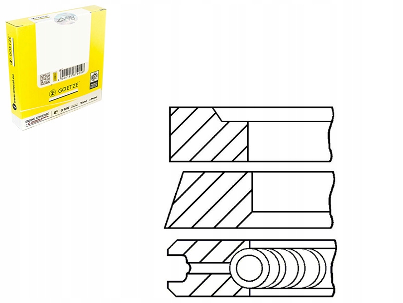 фото №1, 82.7 std 1.5-1.75-3 набір кілець поршня volvo 440 460 480 renault